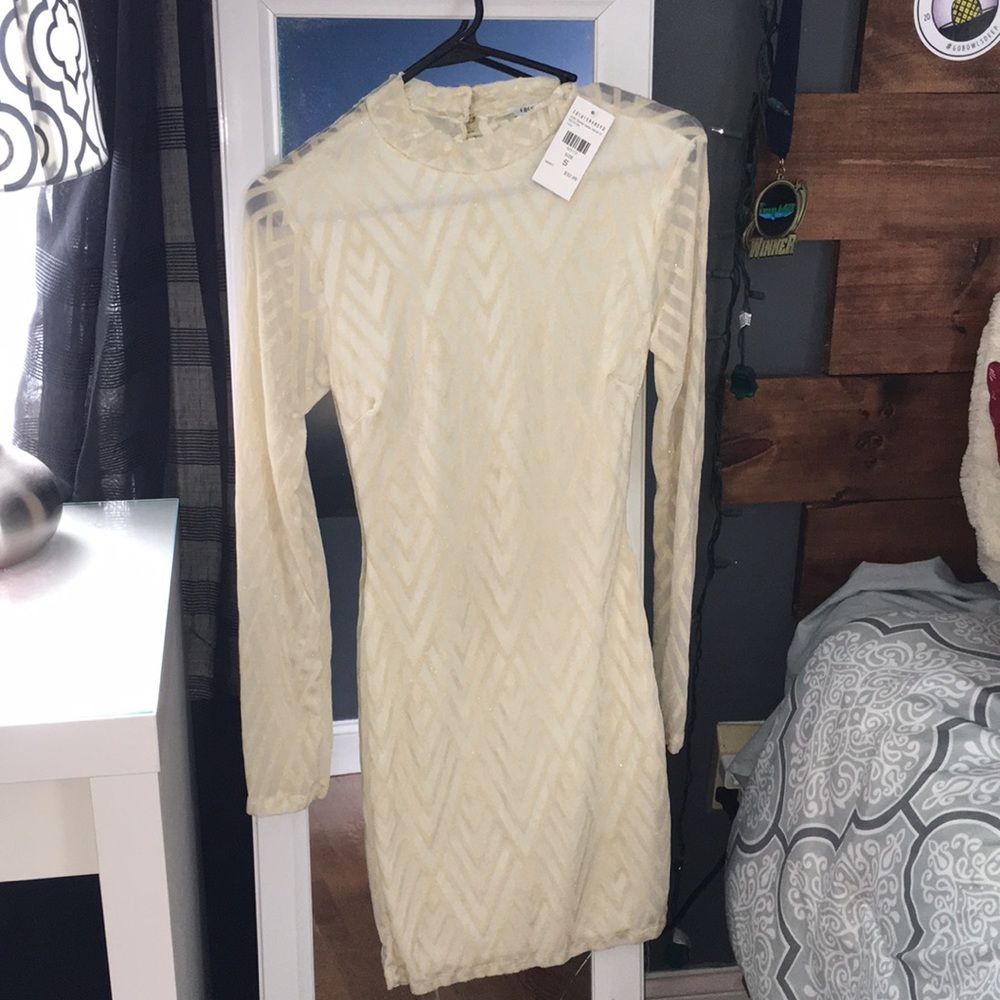 Ivory velvet Mini Dress